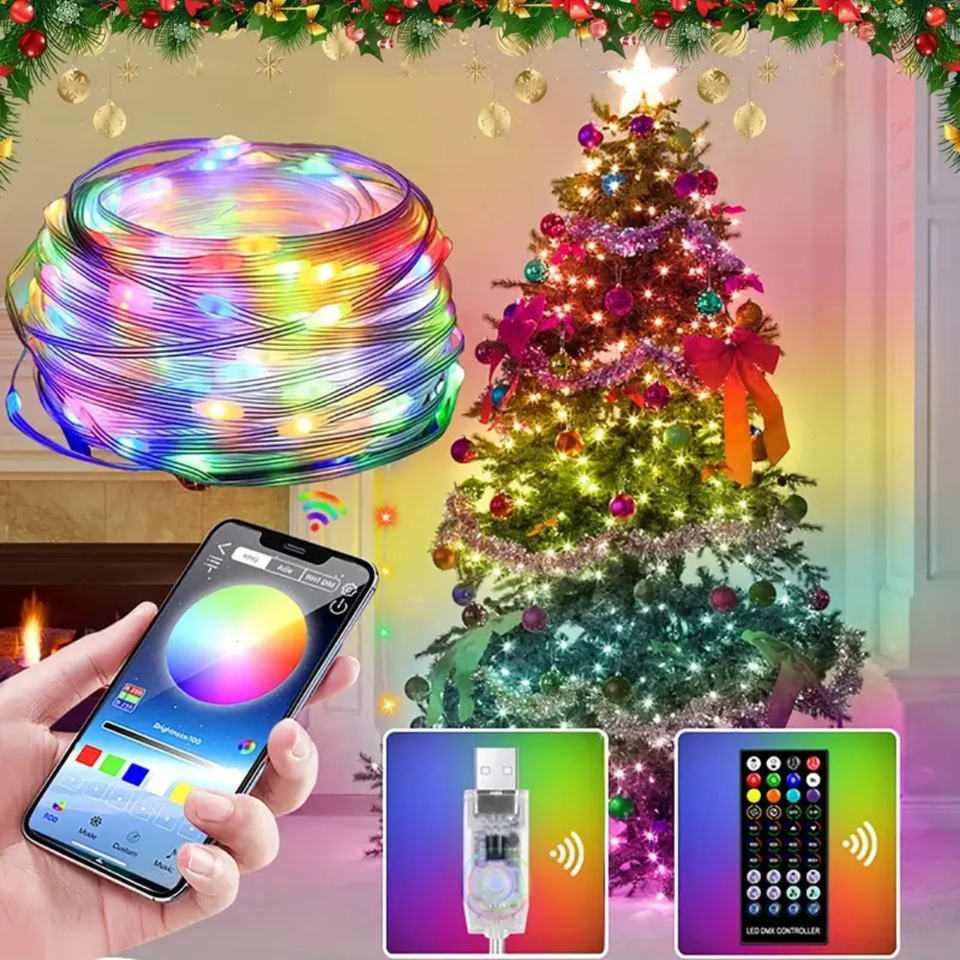 🎄 ¡Haz Brillar tu Navidad con las Luces Smart LED! ✨ Controla la Magia desde tu Móvil