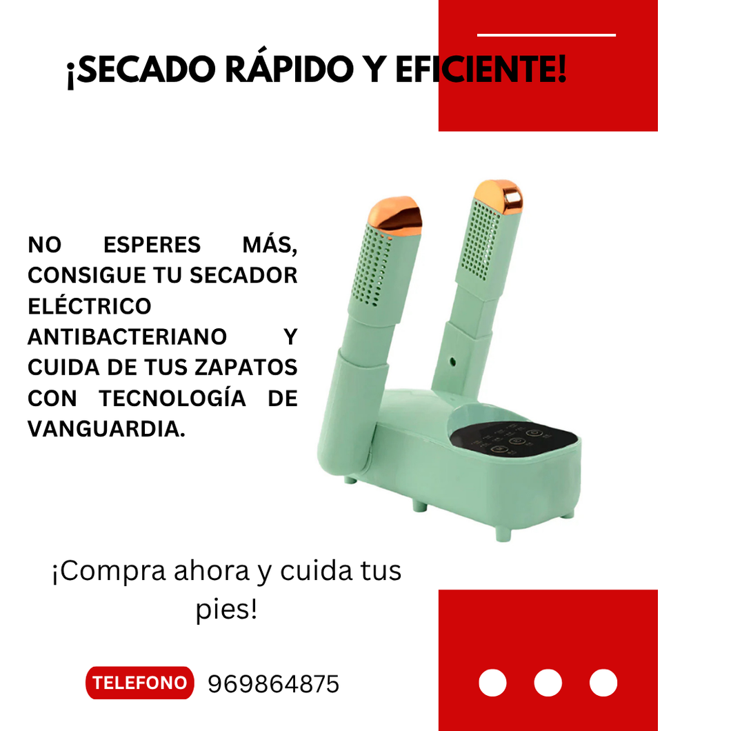 Secador Eléctrico Premium Antibacteriano Para Zapatos Y Zapatillas.